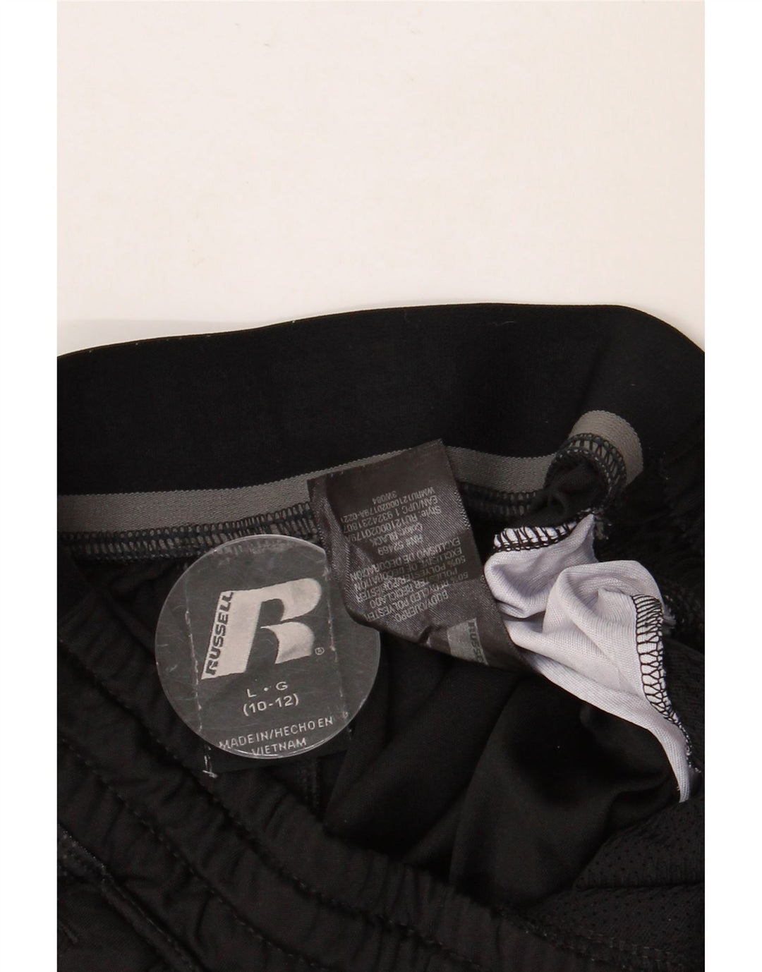RUSSELL ATHLETIC Boys Sport Shorts 10-11 Years Large Black Polyester