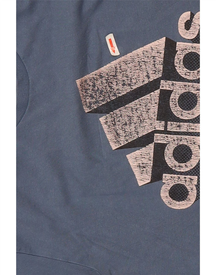 Adidas Mens Graphic T-Shirt Top Medium Navy Blue Cotton