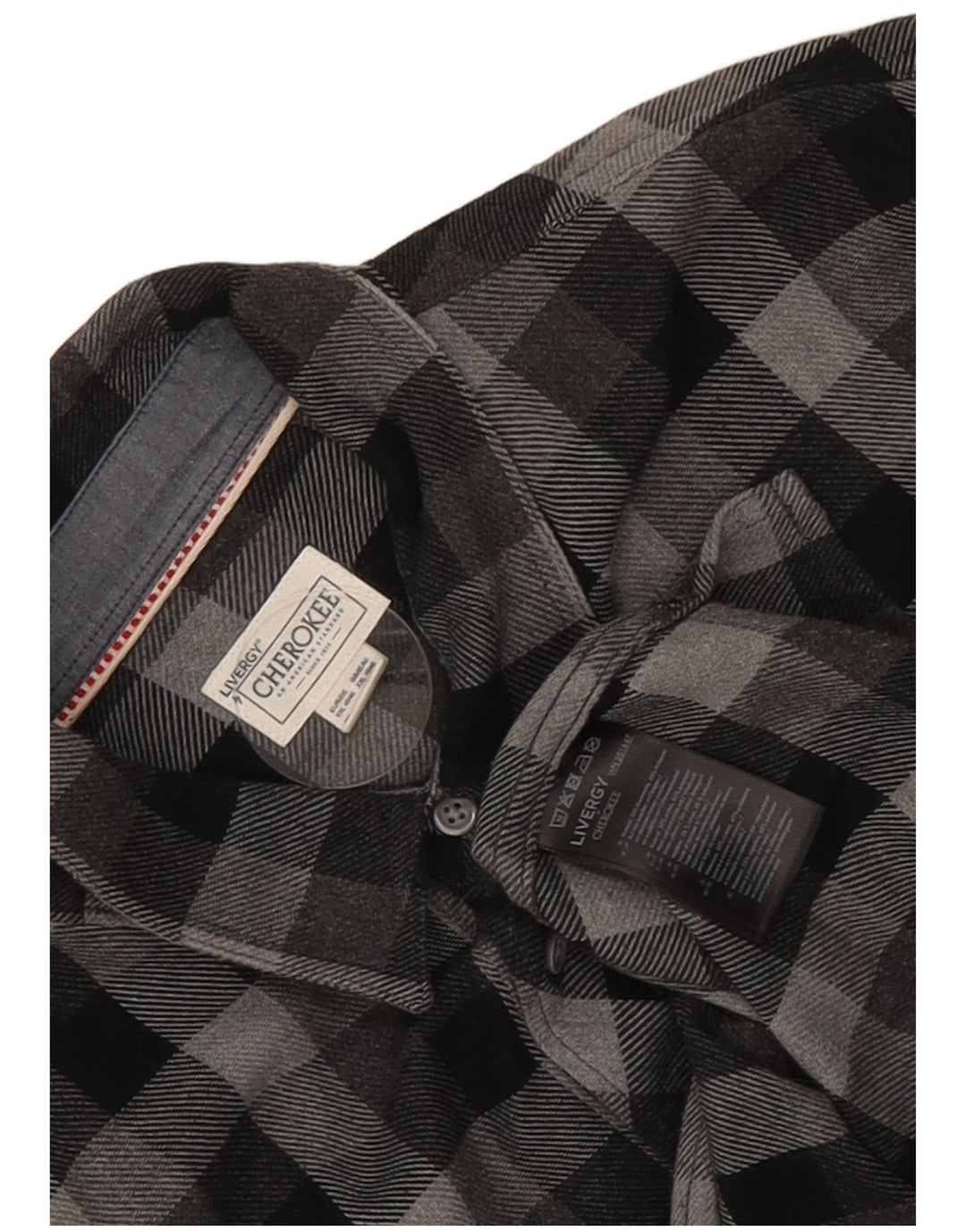 Camicia di flanella da uomo Cherokee 2XL Cotone a quadri grigio