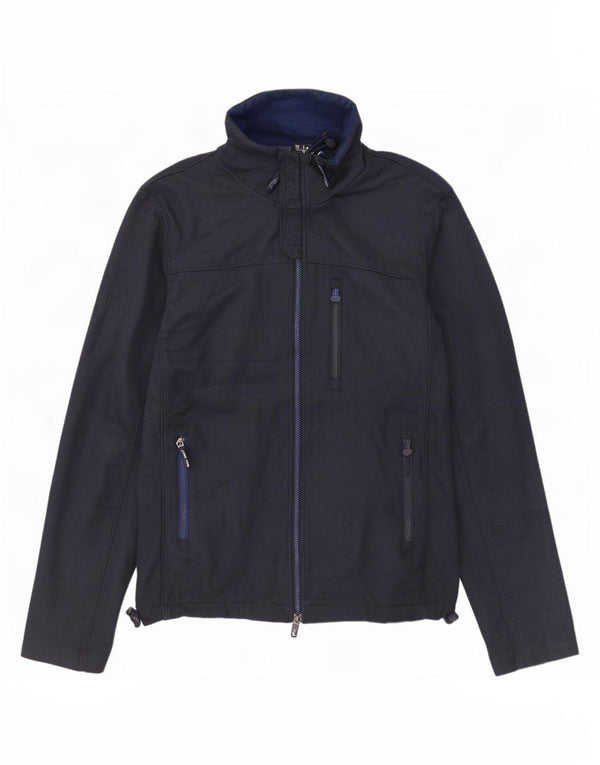 Superdry Mens Windtrekker Windbreaker Jacket UK 42 XL Navy Blue Polyester