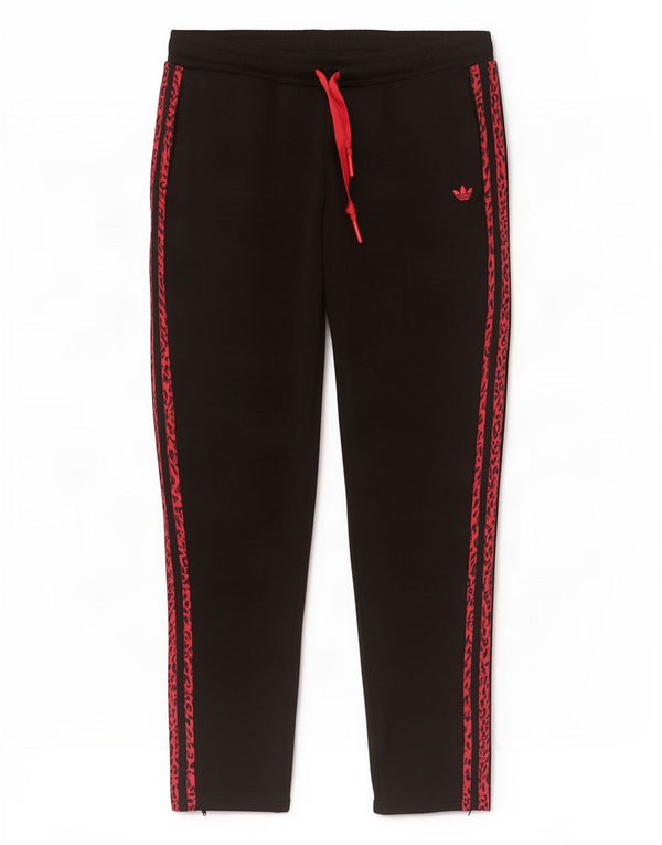 Pantaloni da tuta da donna Adidas UK 8 Small Poliestere nero con stampa animalier