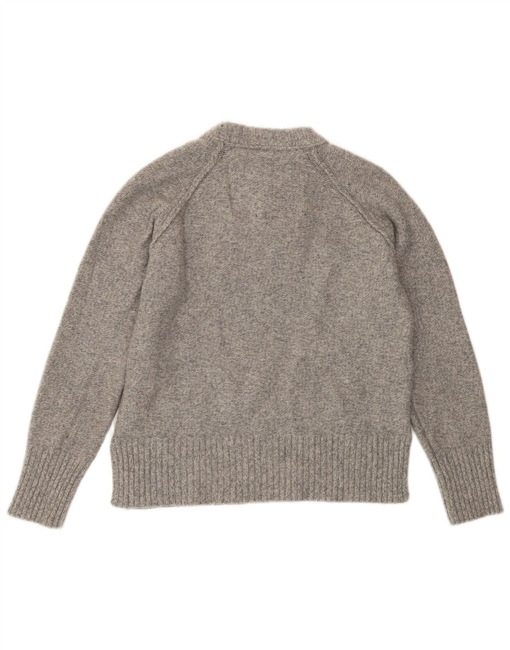 Superdry Womens Crew Neck Jumper Sweater UK 10 Small Grey Wool