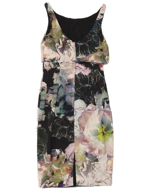 Coast Womens Ærmeløs Skede Kjole UK 8 Small Multicolored Floral Cotton