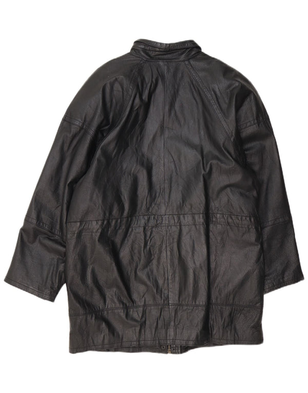 Vintage Damen Lederjacke EU 40 Medium Schwarz