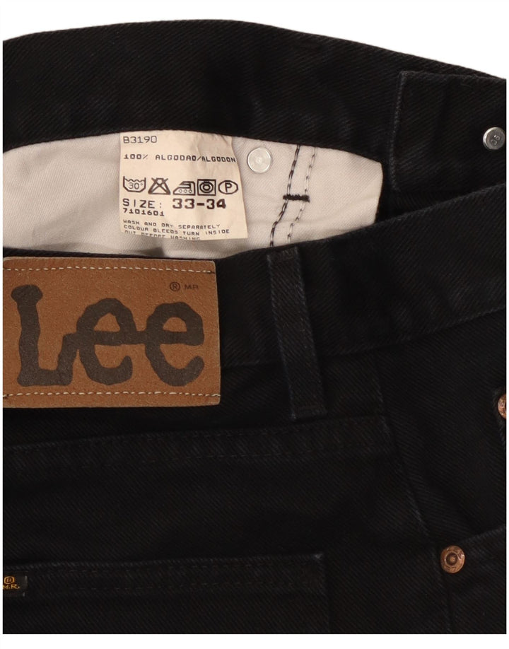Lee Mens Straight Jeans W33 L30 Black Cotton
