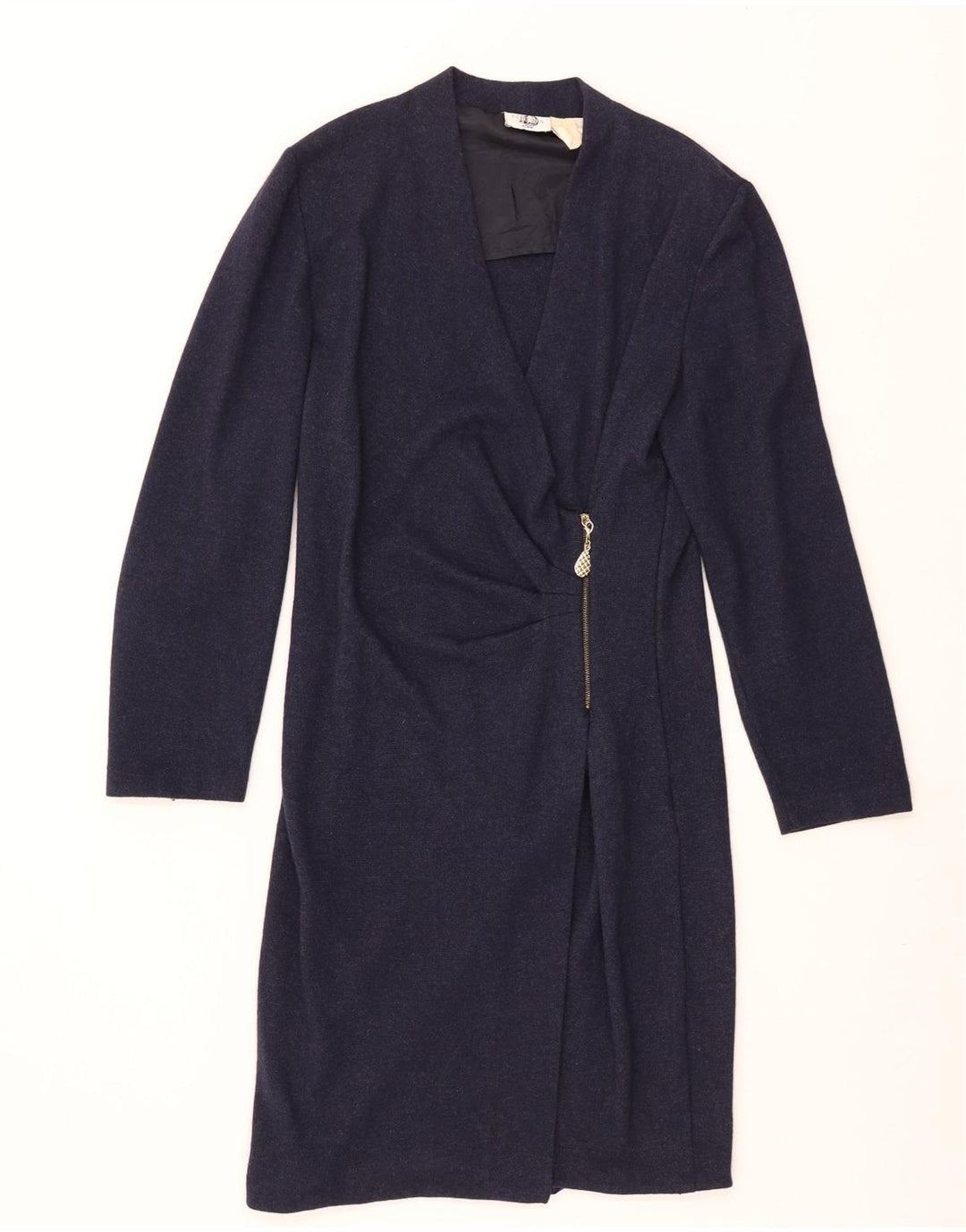 Gianfranco Ferre Womens Long Sleeve Shift Dress UK 14 Medium Navy Blue