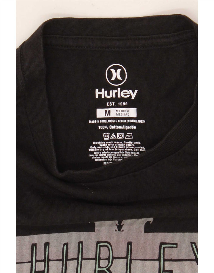 Hurley Herre Grafisk T-Shirt Top Medium Sort Bomuld