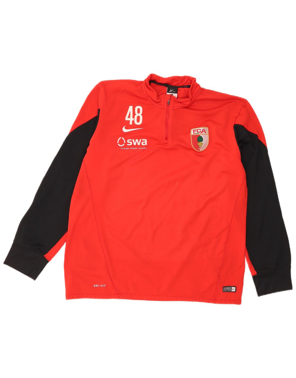Nike FCA Augsburg Graphic Pullover Tuta da Uomo Top Large Rosso Colorblock