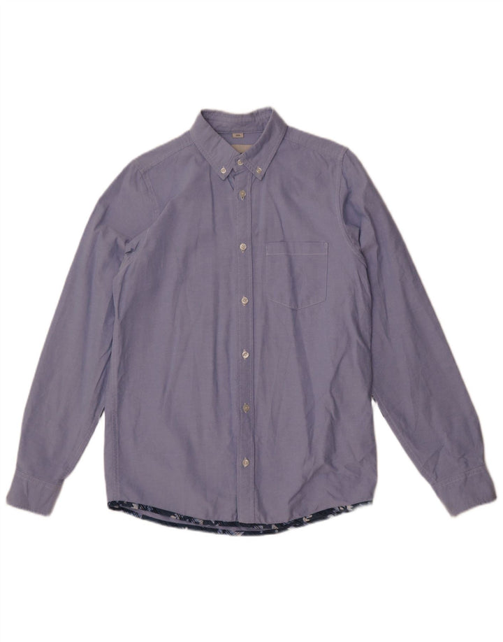 Carhartt Mens Slim Shirt Small Blue Colourblock Cotton