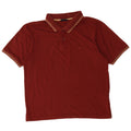Champion Mens Polo Shirt Medium Burgundy Striped Cotton