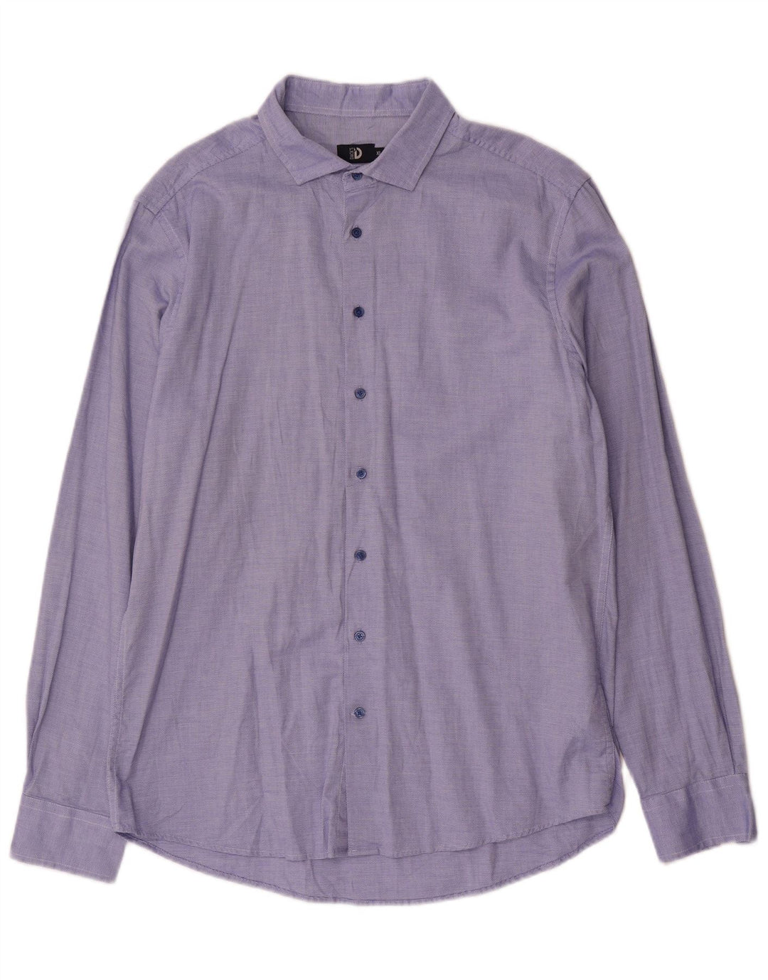 Dack's Mens Slim Fit Shirt XL Blue Spotted Cotton
