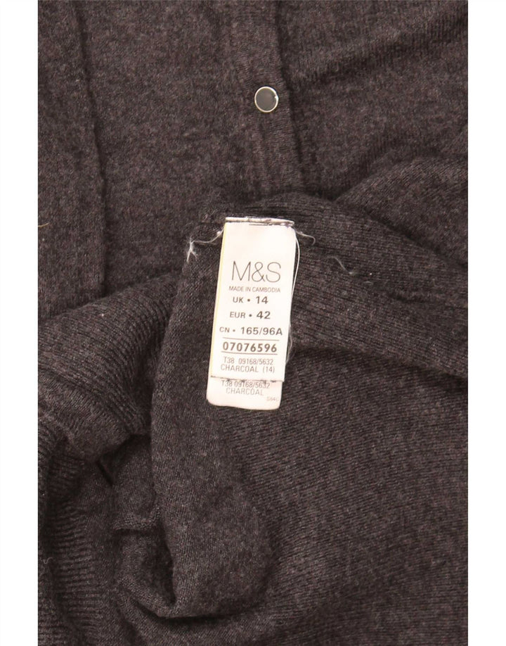Pulover cardigan pentru femei Marks & Spencer UK 14 Medium Gri Viscose