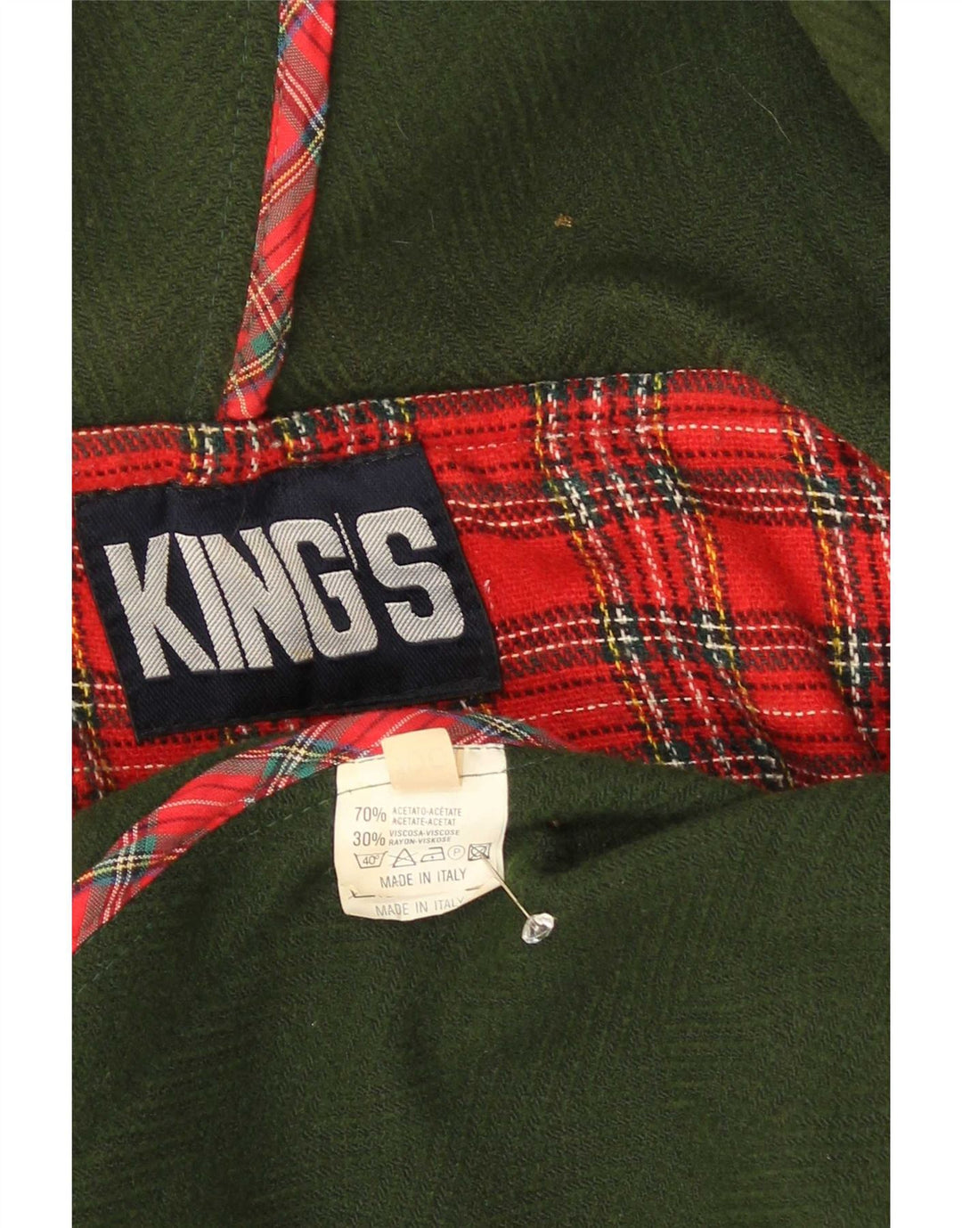 Vintage Mens Hooded Duffle Coat UK 38 Medium Green Acetate