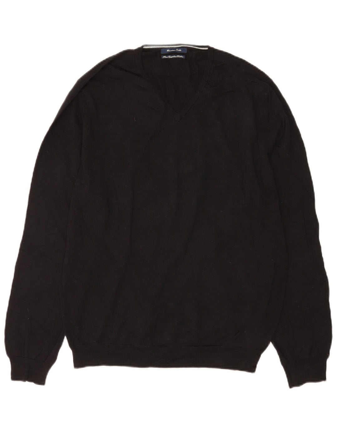 Massimo Dutti Herre V-hals sweater Medium Sort Bomuld
