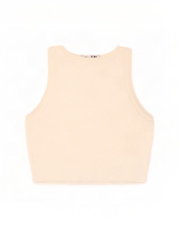 Zara Damen Crop Vest Top UK 8 Small Weiße Viskose