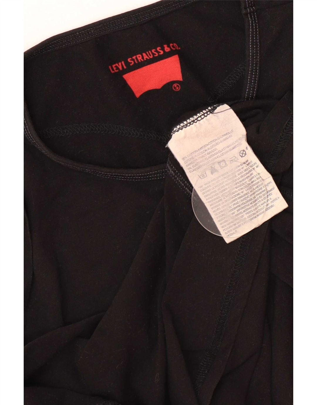 Levi's Dame T-Shirt Top UK 10 Lille Sort Bomuld