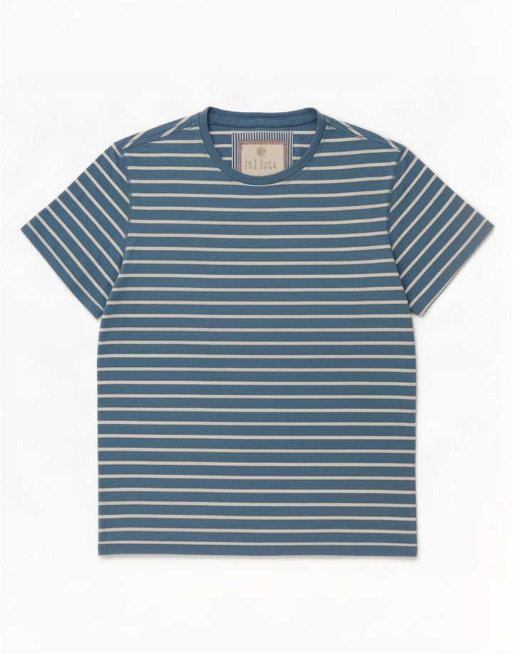 Fat Face Mens T-Shirt Top Medium Blue Striped Cotton
