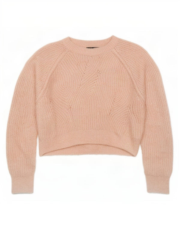 Topshop Pull surdimensionné à col rond pour femme UK 6 XS Acrylique rose