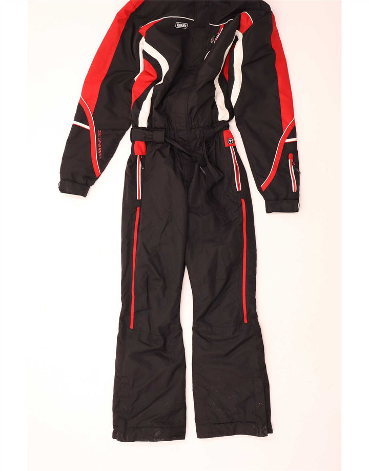 Brugi Mens Graphic Hooded Ski Jumpsuit Medium  Black Colourblock Polyamide