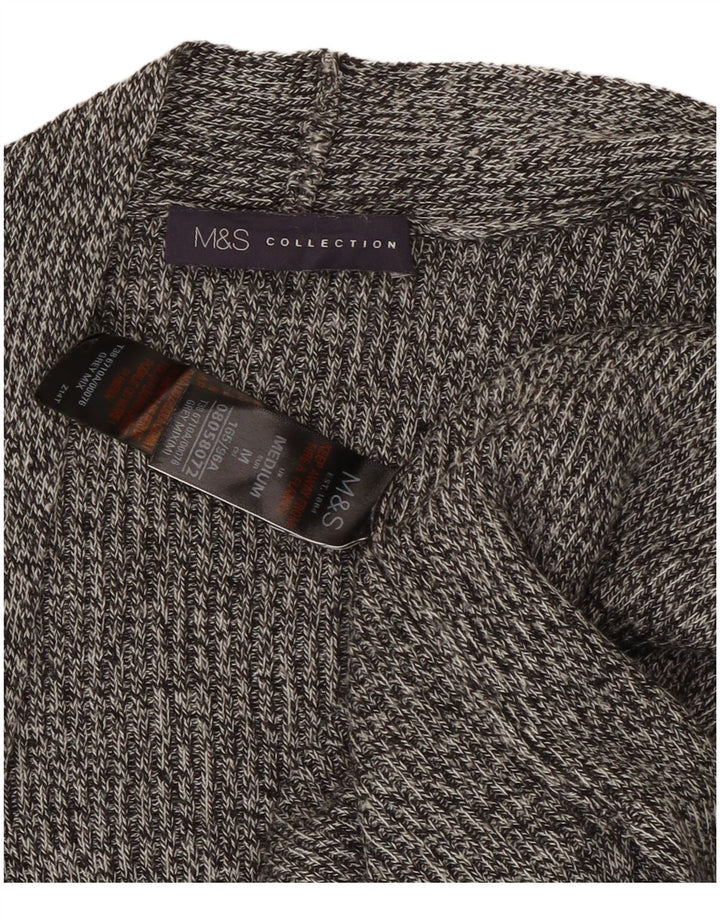 Marks & Spencer Damen Ärmelloser Cardigan-Pullover UK 14 Mittelgrau