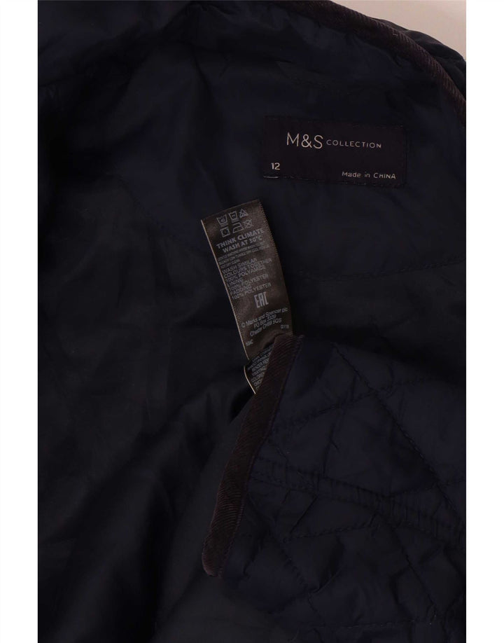 Marks & Spencer Damen Steppjacke UK 12 Medium Navy Blue Polyamid
