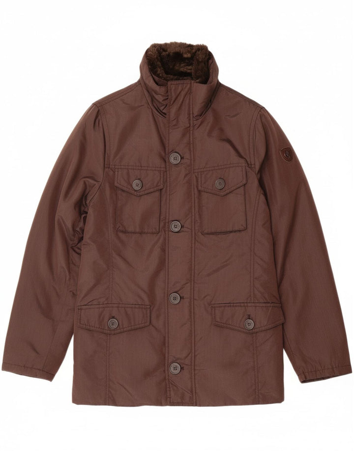 CONTE OF FLORENCE Mens Padded Jacket IT 46 Small Brown Vintage Conte of Florence and Second-Hand Conte of Florence from Messina Hembry 