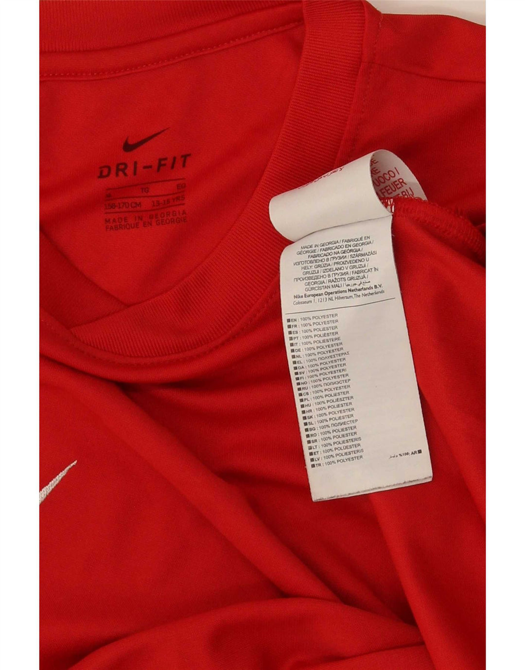 Nike Boys Dri Fit T-Shirt Top 13-14 Years XL Red Polyester