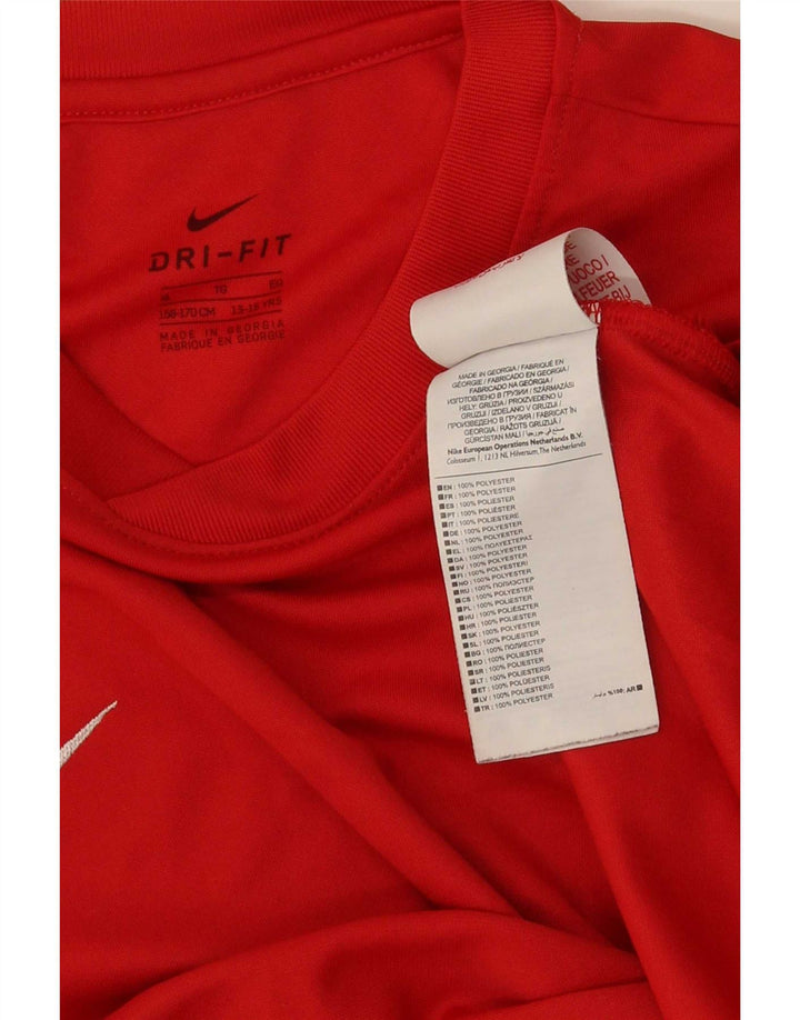 Nike Boys Dri Fit T-Shirt Top 13-14 Years XL Red Polyester