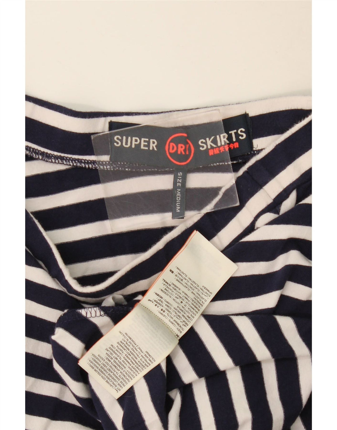 Superdry Womens A-Line Skirt Medium W28  Navy Blue Striped Cotton