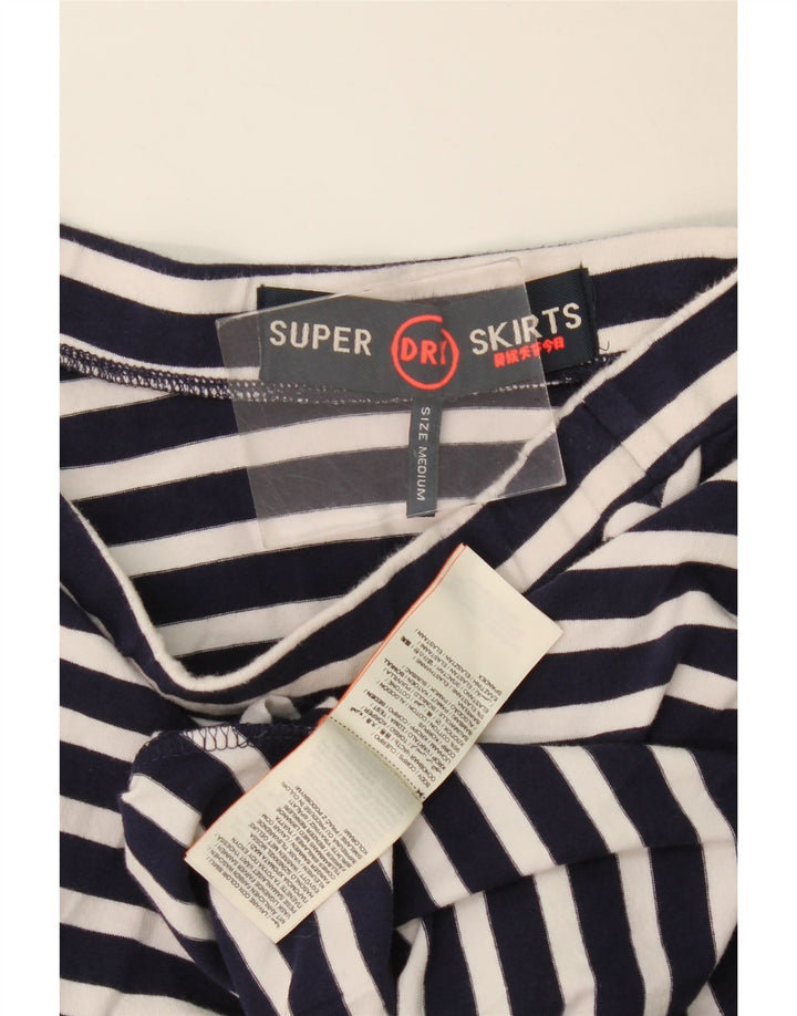 Superdry Womens A-Line Skirt Medium W28  Navy Blue Striped Cotton