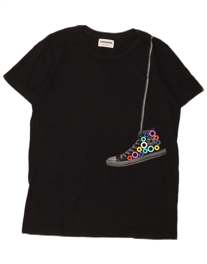 Converse Mens Graphic T-Shirt Top Medium Black Cotton