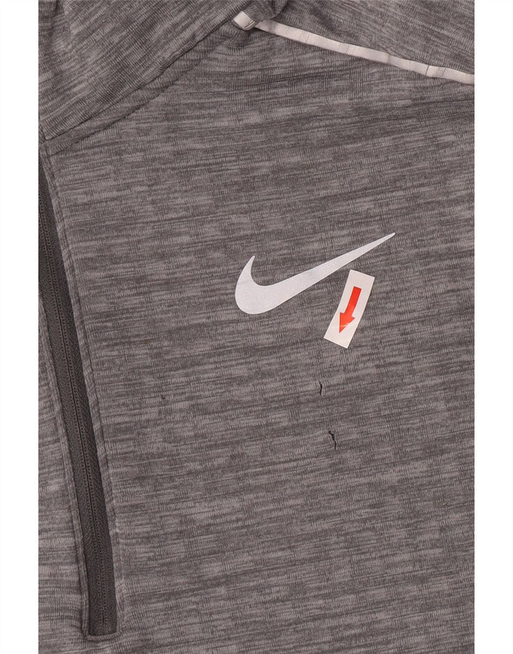 Ανδρική φόρμα αθλητικής φόρμας Nike με φερμουάρ με λαιμόκοψη, μεγάλο γκρι πολυεστέρα