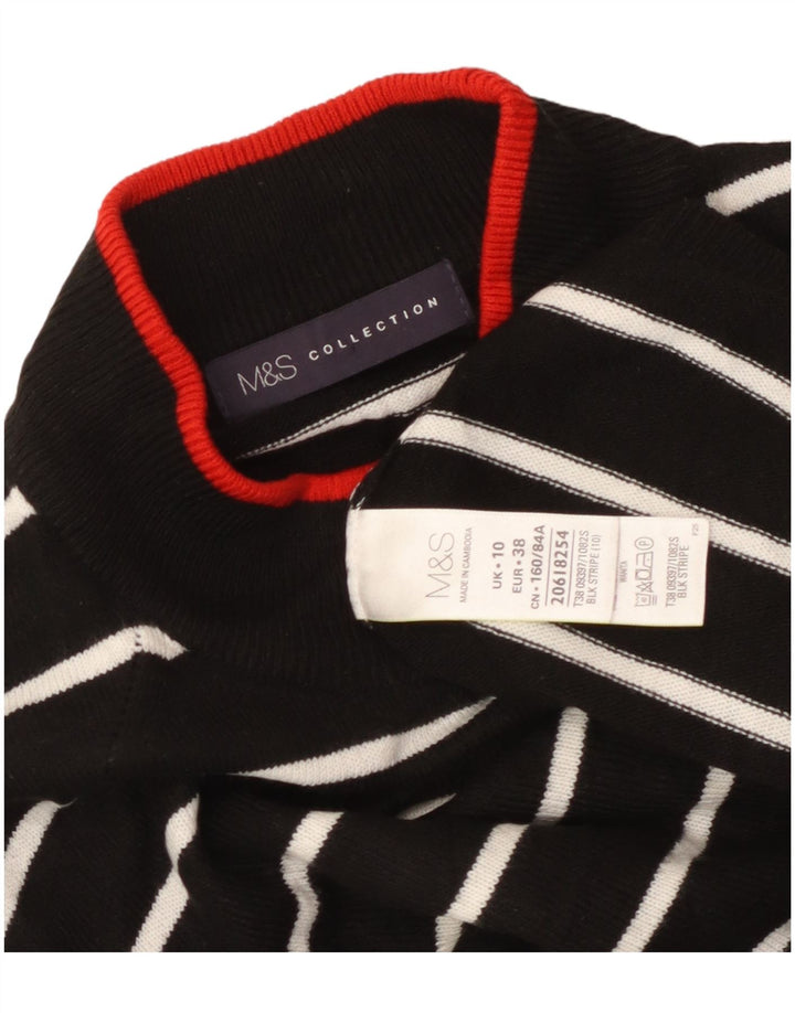 MARKS & SPENCER Womens Turtle Neck Jumper Sweater UK 10 Small Black