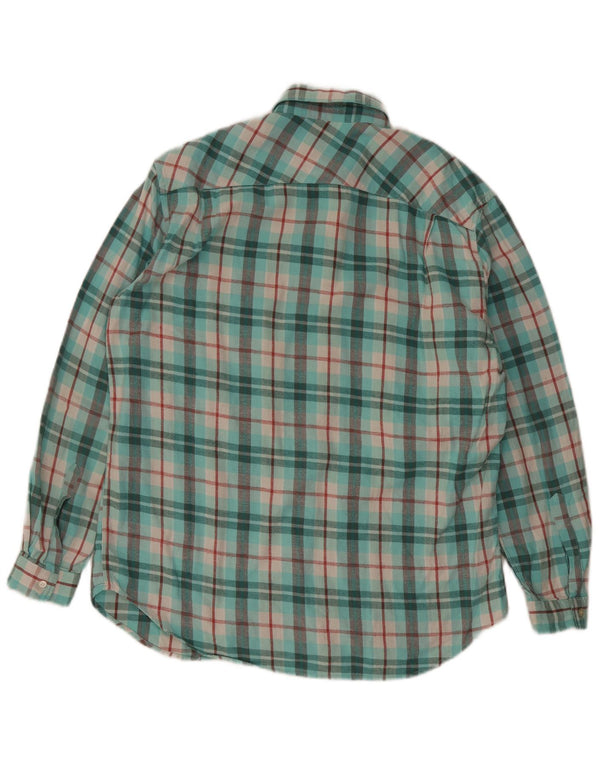 Tænk Pink Herre flannelskjorte str. 39 15 1/2 Medium turkis ternet