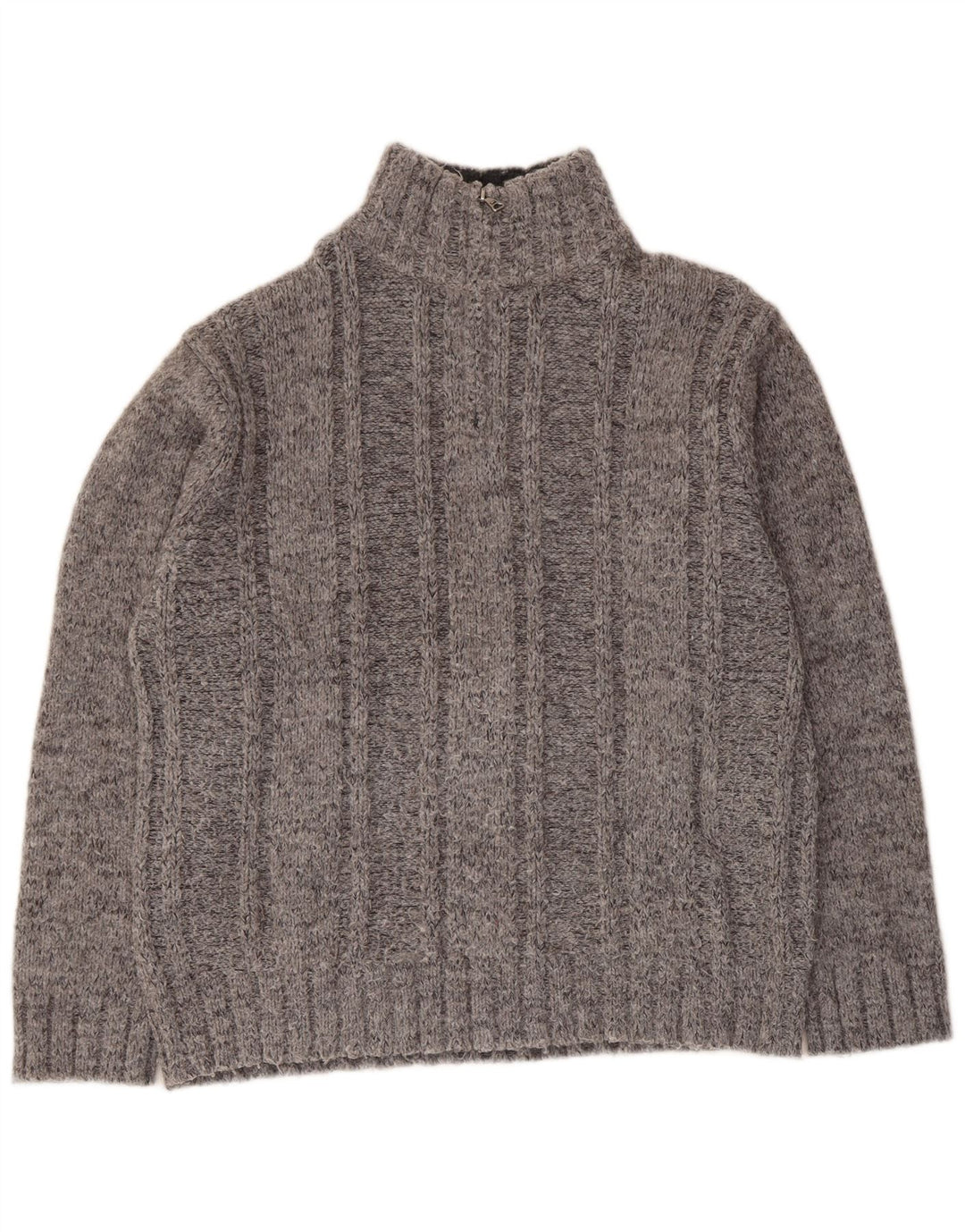 MARKS & SPENCER Mens Zip Neck Jumper Sweater UK 41/43 Large Grey