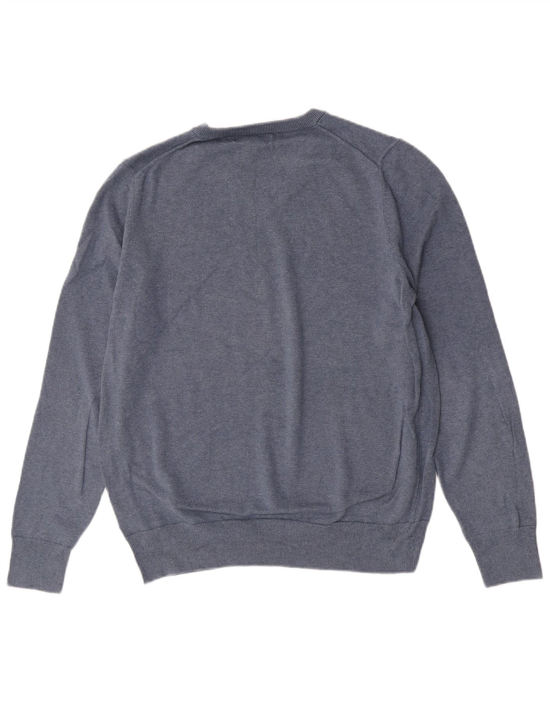 Marks & Spencer Mens V-Neck Jumper Sweater Large Blue Cotton