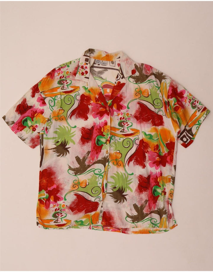 ACCORDO Womens Short Sleeve Shirt UK 14 Medium Multicoloured Floral