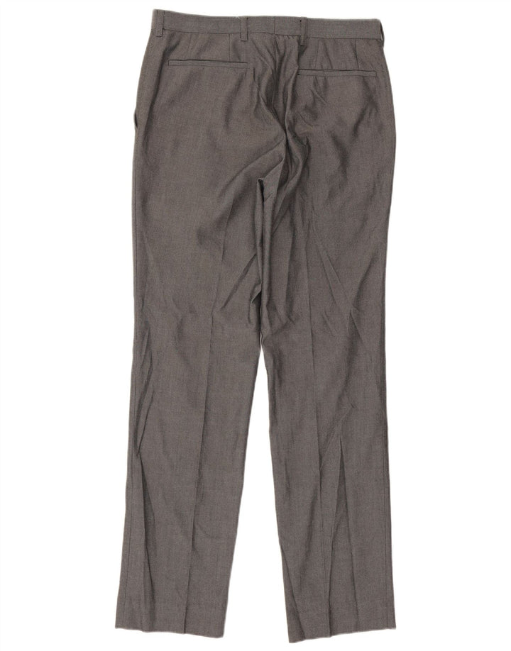 Marks & Spencer Mens Straight Suit Trousers W30 L31 Grey Polyester