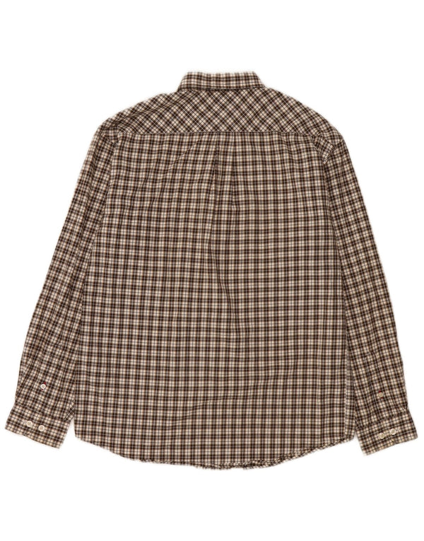 Tommy Hilfiger drenge flannelskjorte 13-14 år Stor brun ternet bomuld