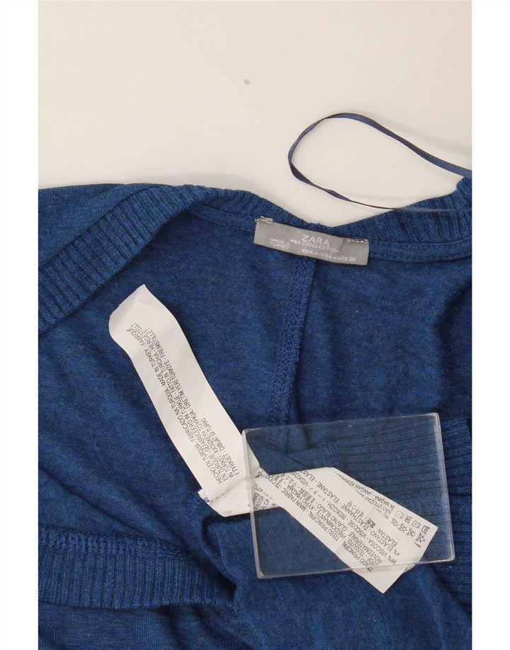 Top supradimensionat pentru femei Zara cu mânecă lungă UK 14 Medium Blue Viscose