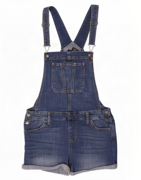 Mossimo Dame Stretch Dungarees Denim Shorts Medium W30 Blå Bomuld