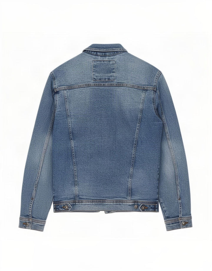 Giacca in denim da uomo Zara UK 38 cotone blu medio