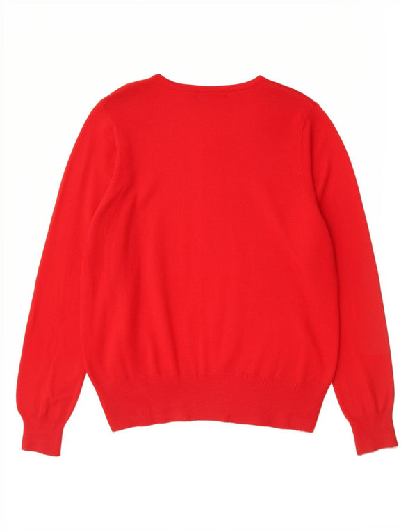 Marks & Spencer Womens Cardigan Sweater UK 14 Medium Red