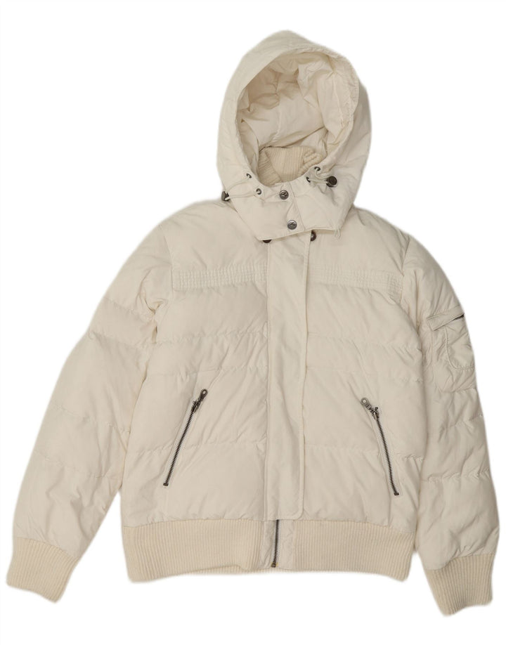 Giacca imbottita bomber con cappuccio da donna Diadora UK 10 Small Poliestere bianco