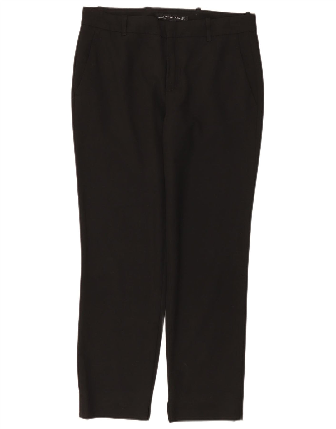 ZARA Womens Straight Chino Trousers Small W26 L26 Black Polyester