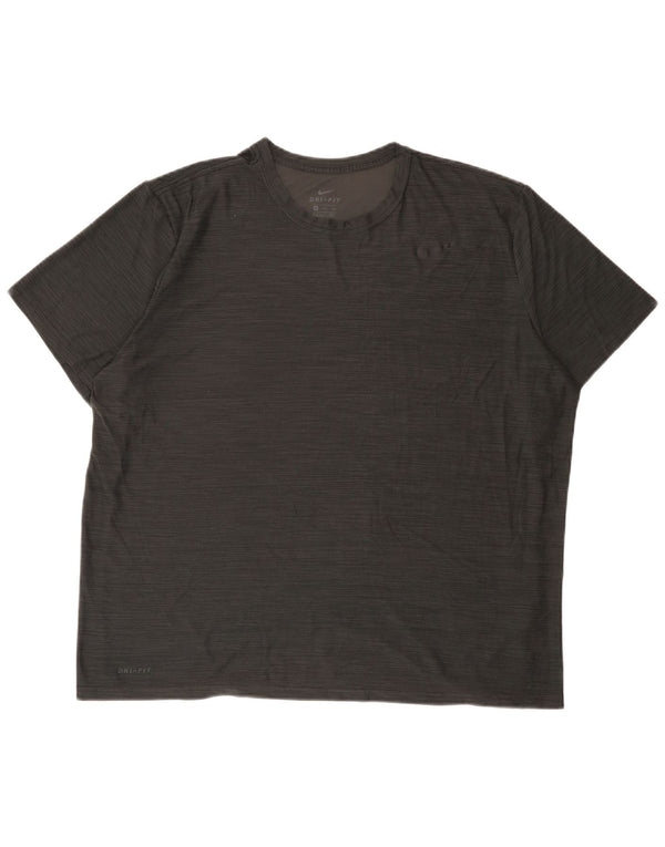 Nike Herre Dri Fit T-shirt Top 2XL Grå Flecked Polyester