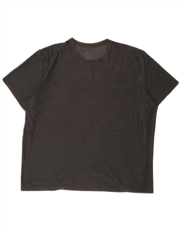 Nike Herre Dri Fit T-shirt Top 2XL Grå Flecked Polyester