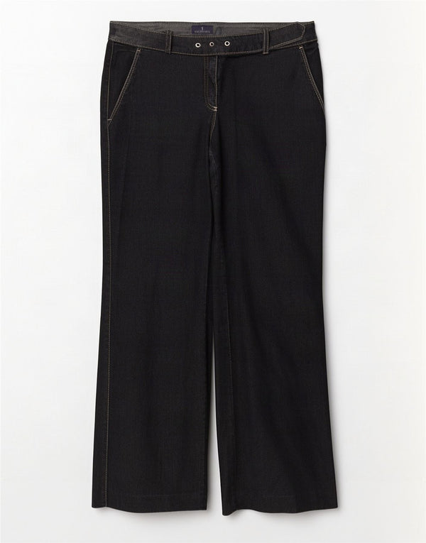 Jeans Dritti Donna Trussardi W27 L29 Cotone Blu Navy