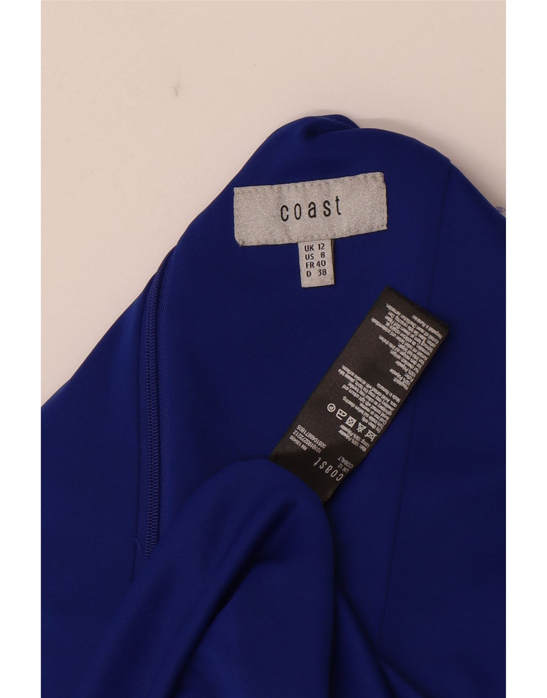 Coast Damen-Etuikleid mit 3/4-Ärmeln, UK-Größe 12, Mittelblau, Polyester