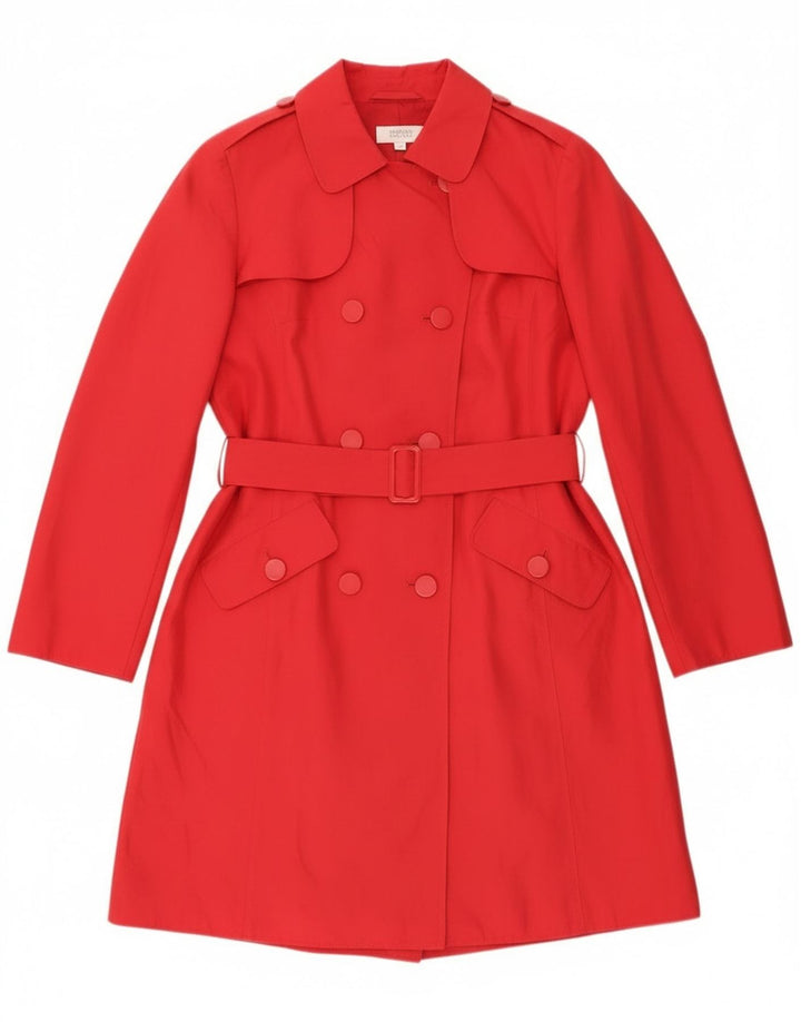 Marks & Spencer Womens Trench Coat UK 16 Large Pink Polyester